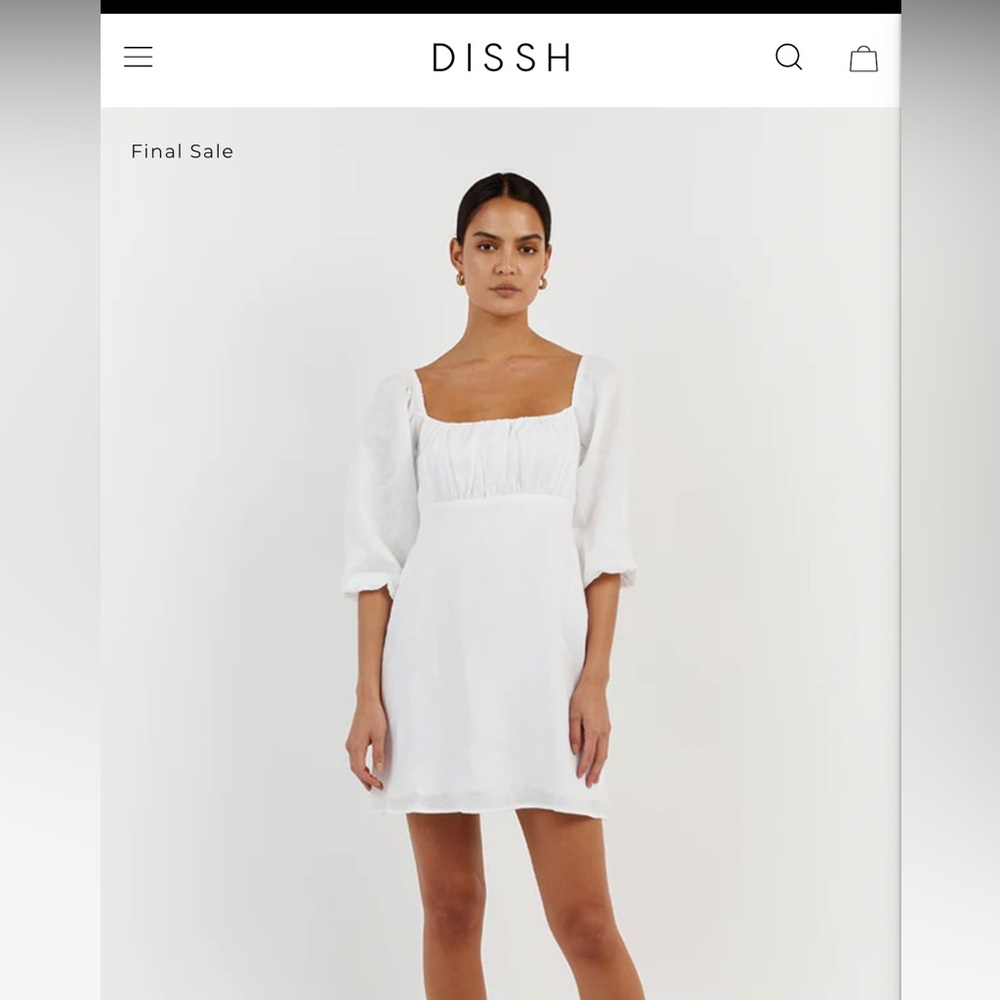 Lilah White Linen Mini Dress, never worn